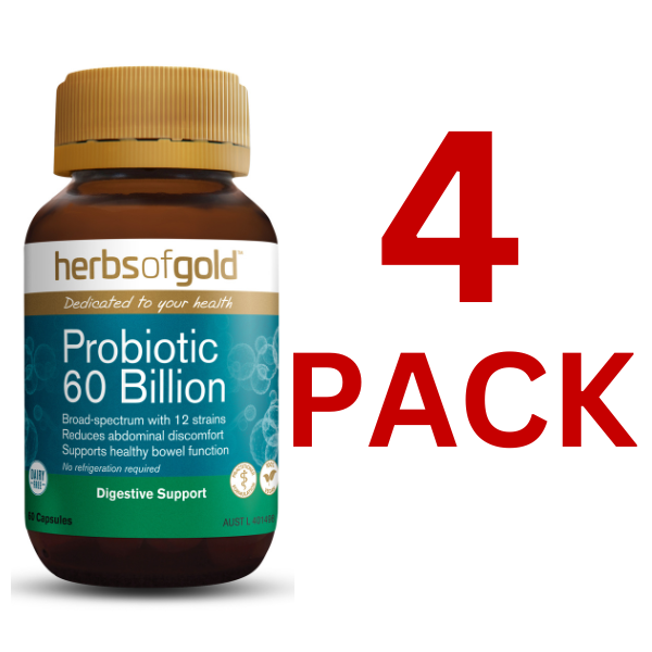 Herbs of Gold - Probiotic 60 Billion 60 Capsules - 4 Pack at $48.90 each