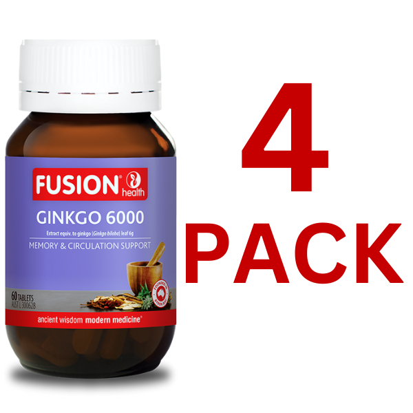 Fusion Health - Ginkgo 6000 60 Tables - 4 Pack $16.90 each