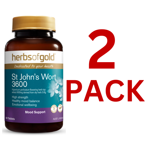 Herbs of Gold - St John's Wort 3600 - 60 Tablets - 2 Pack at $29.50 each