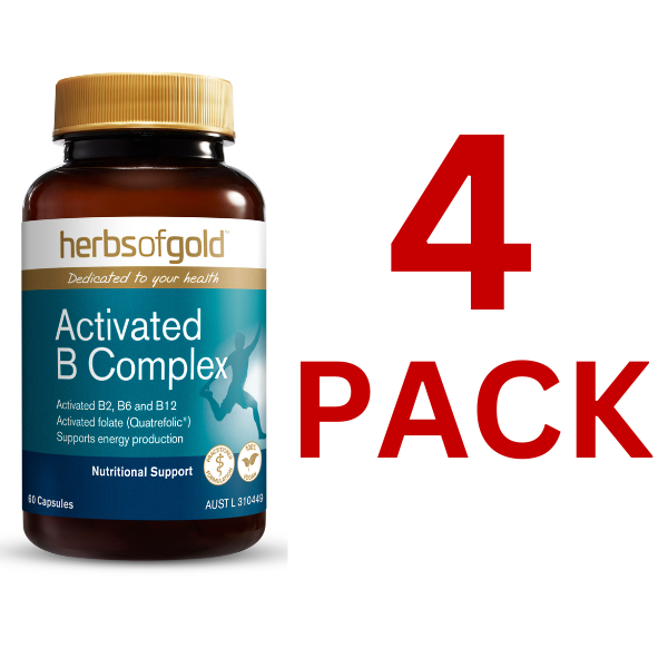 Herbs of Gold - Activated B Complex 60 Capsules - 4 Pack at $31.00 each