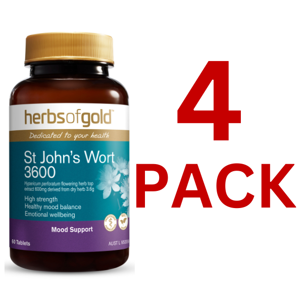 Herbs of Gold - St John's Wort 3600 - 60 Tablets - 4 Pack at $29.20 each