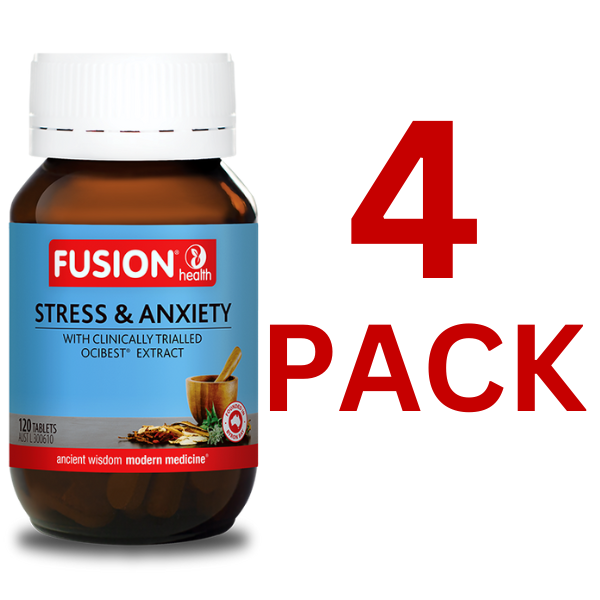 Fusion Health - Stress & Anxiety 120 Tablets - 4 Pack at $47.00 each