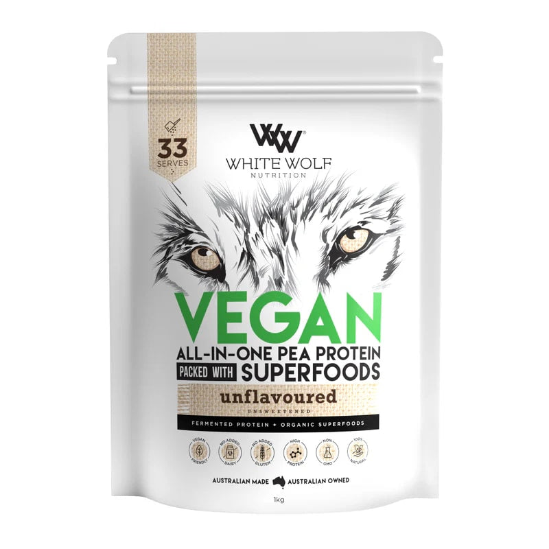 White Wolf - Vegan All-In-One Pea Protein with Superfoods - Unflavoured 1kg