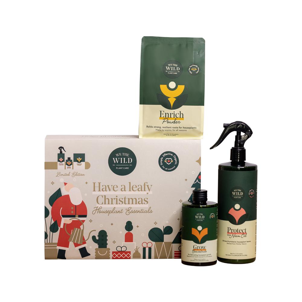 We The Wild - Plant Care Organic Have A Leafy Christmas Houseplant Essentials Pack