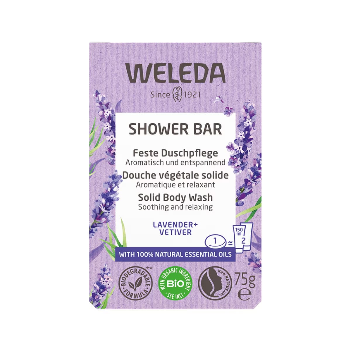 Weleda - Shower Bar (Solid Body Wash) Lavender + Vetiver