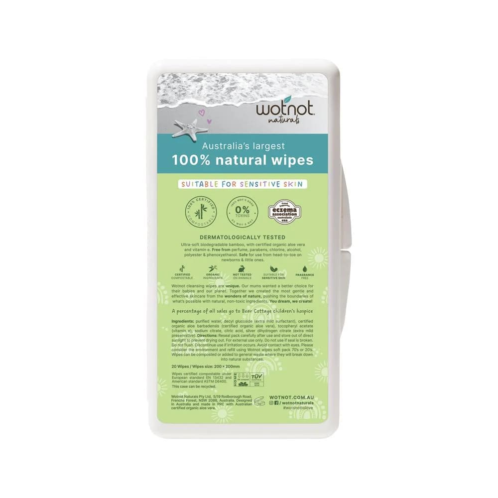 Wotnot Naturals - 100% Natural Wipes with Travel Hard Case
