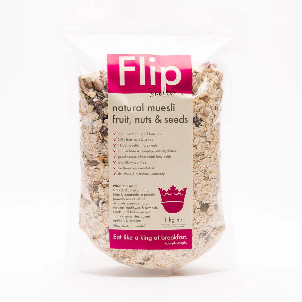 FLIP SHELTON'S MUESLI FRUIT NUT SEEDS