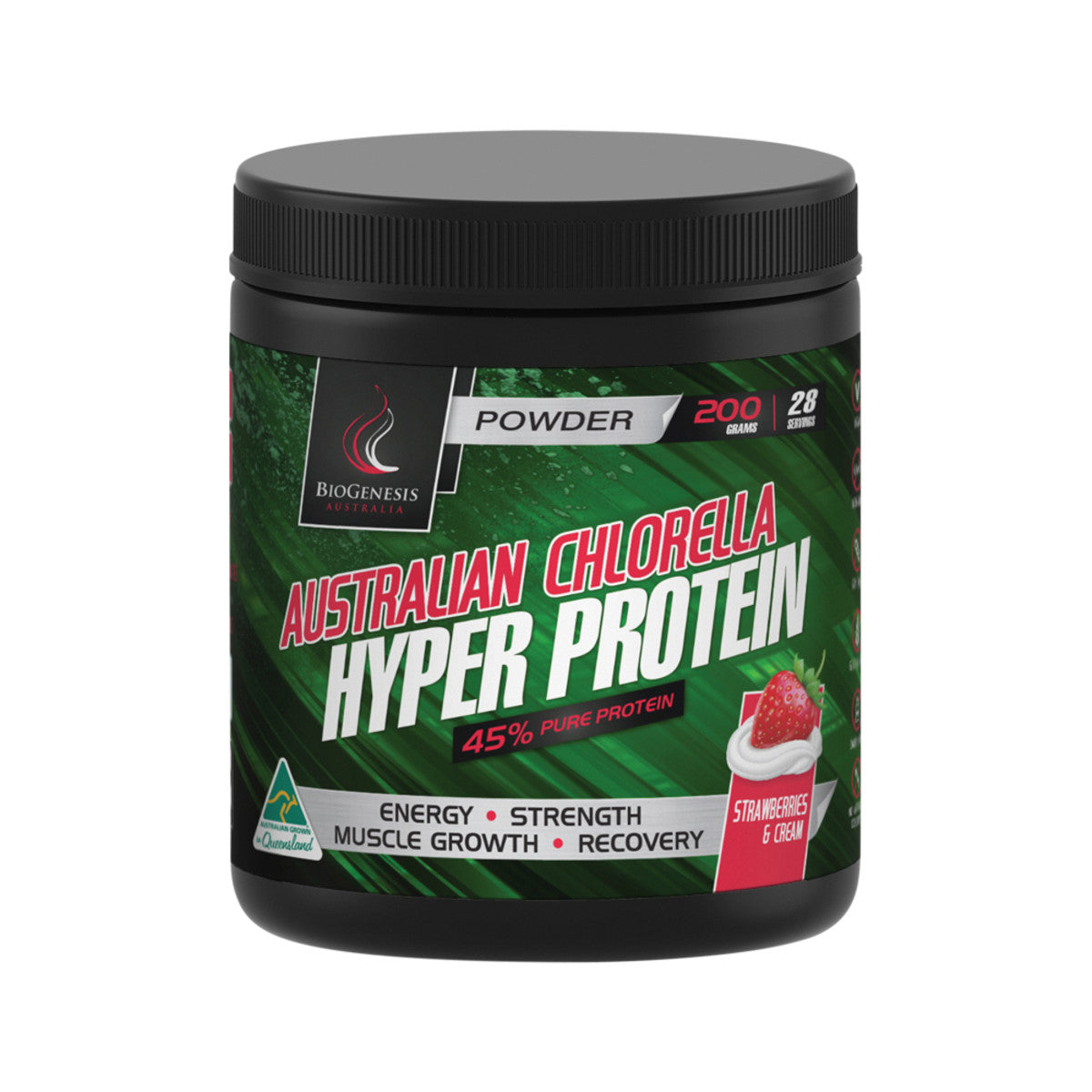 BioGenesis - Australian Chlorella Hyper Protein Strawberries Cream Powder