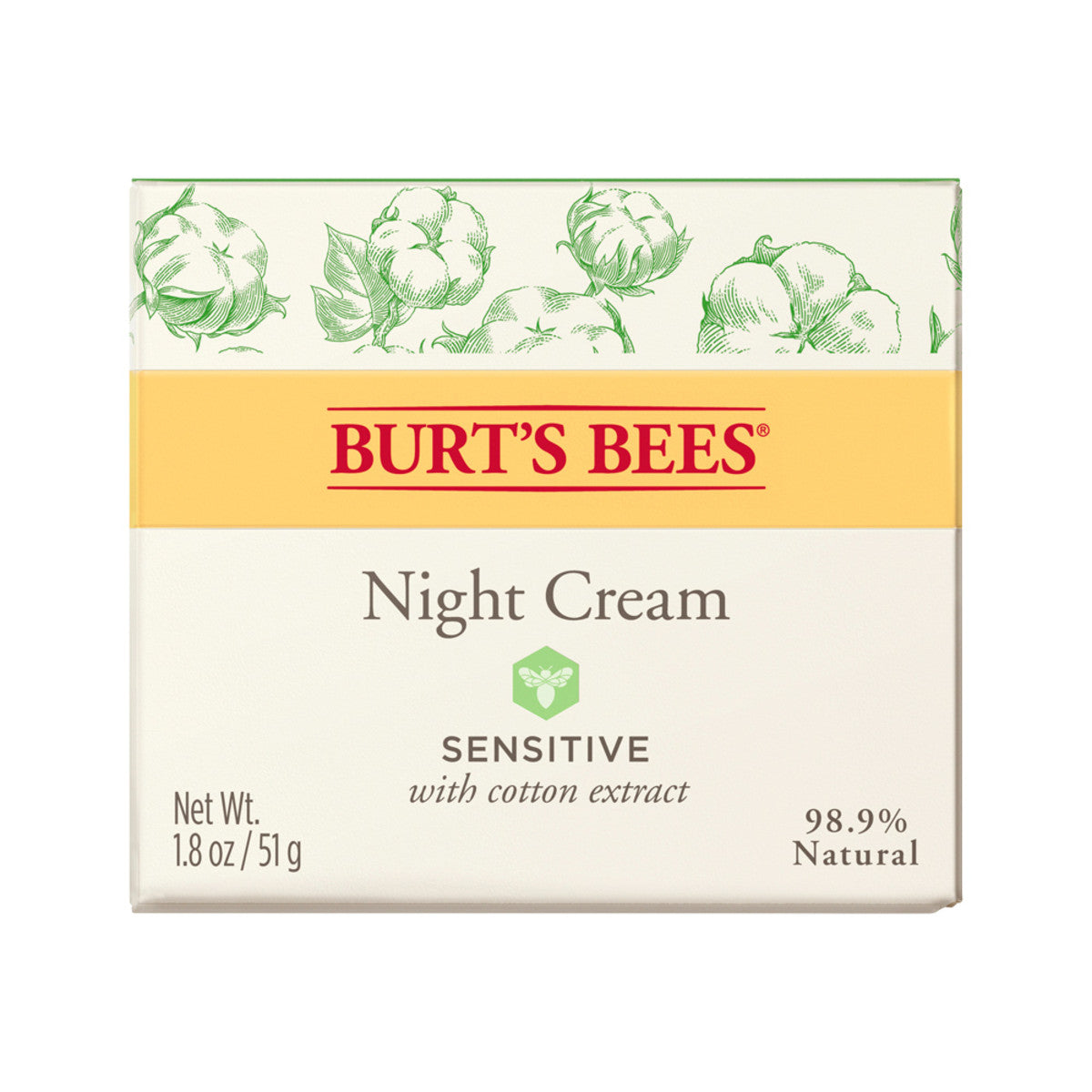 Burts Bees - Sensitive Night Cream with Cotton Extract