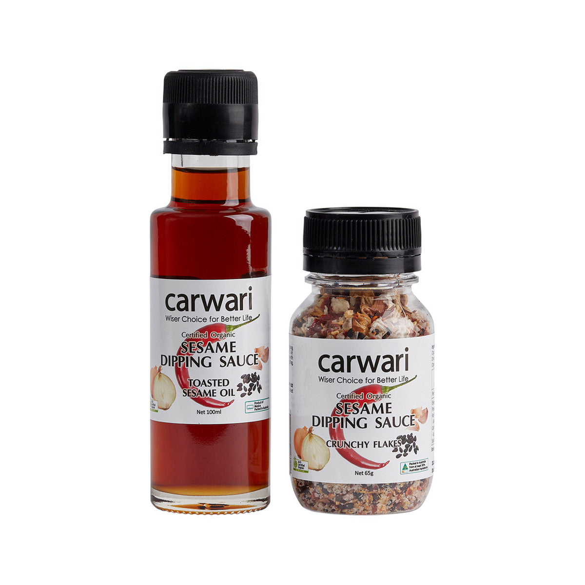 Carwari - Org Sesame Dipping Sauce Flakes 65g and Oil 100ml