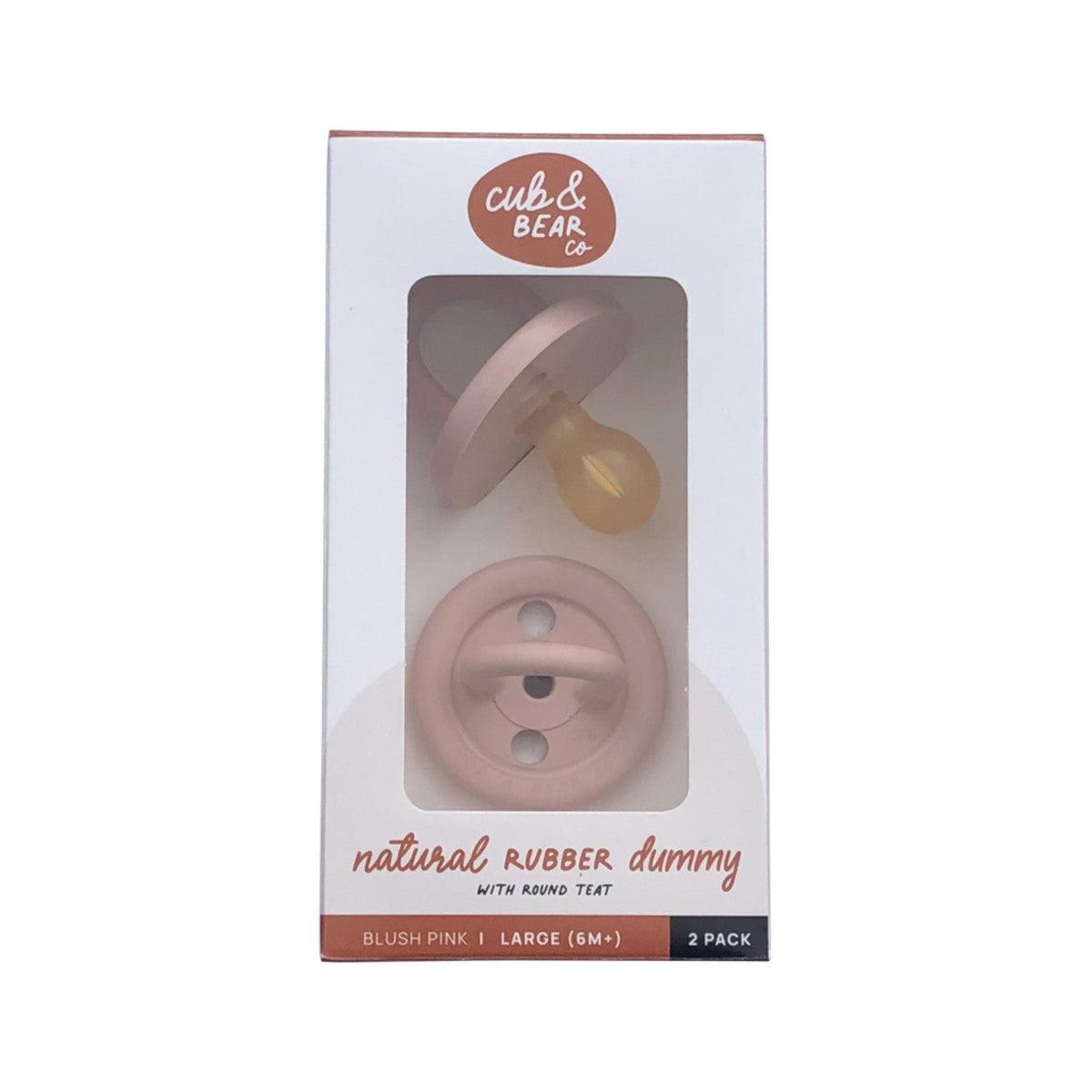 Cub Bear Co - Rubber Dummy Round Large Pink Twin