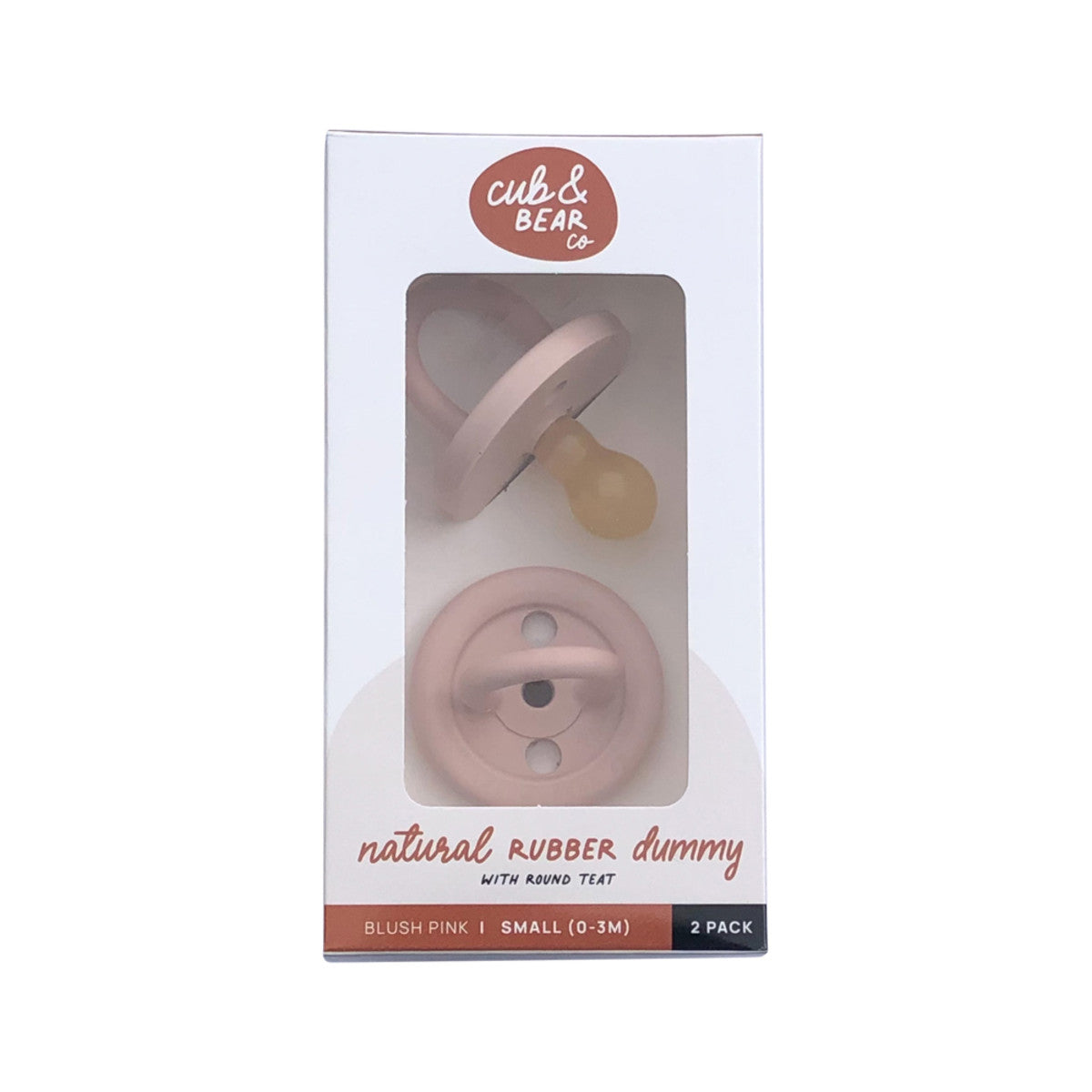 Cub Bear Co - Rubber Dummy Round Small Pink Twin