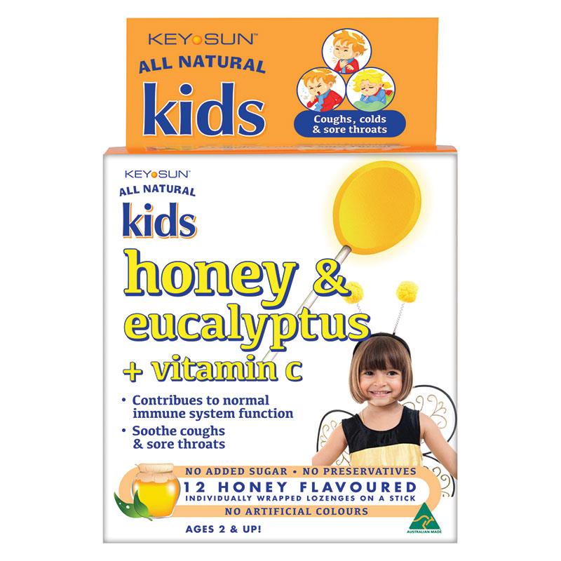 Key Sun - Kids Honey & Eucalyptus + Acerola lollipops 12 pack
