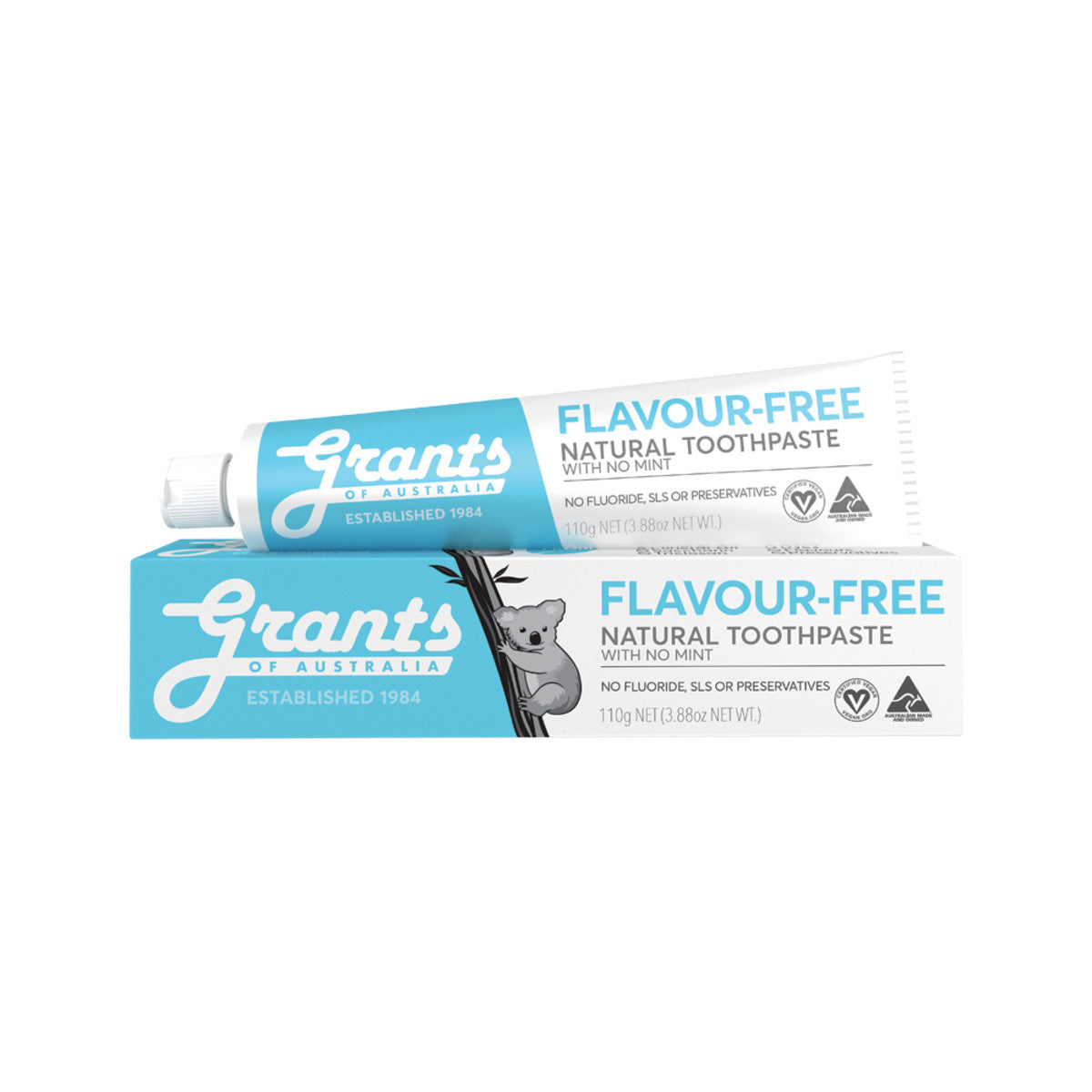 Grants - Natural Toothpaste (Flavour-Free with No Mint)