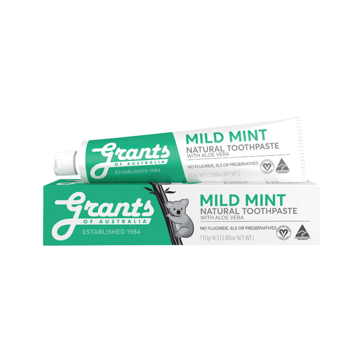 Grants - Natural Toothpaste (Mild Mint with Aloe Vera)
