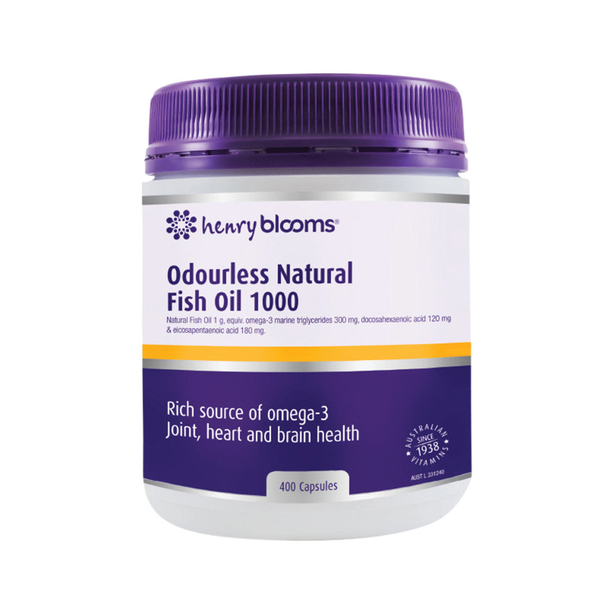 Henry Blooms - Odourless Natural Fish Oil 1000mg