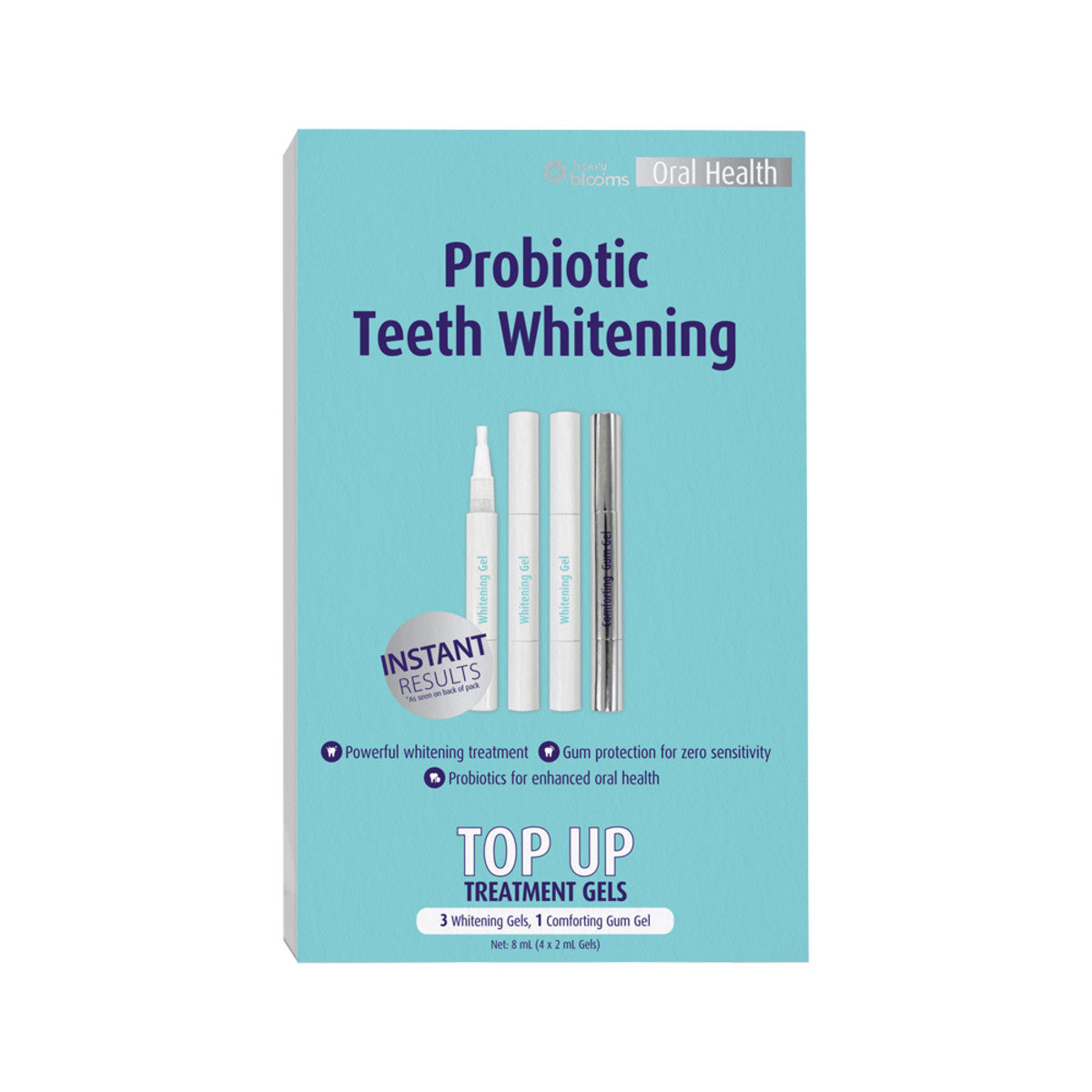 Henry Blooms - Oral Health Probiotic Teeth Whitening Top Up Treatment Gels (4 x 2ml Gels)