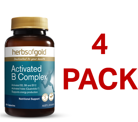 Herbs Of Gold Activated B Complex 60 Capsules - 4 Pack