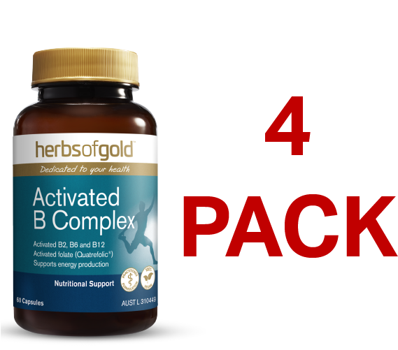 Herbs of Gold Activated B Complex 60 Capsules - 4 Pack