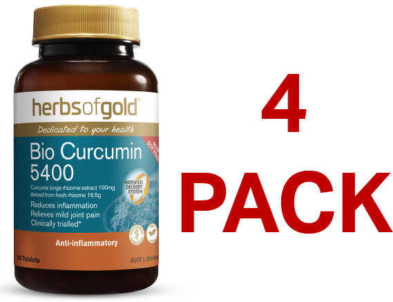 Herbs of Gold Bio Curcumin 5400 60 Tablets - 4 Pack
