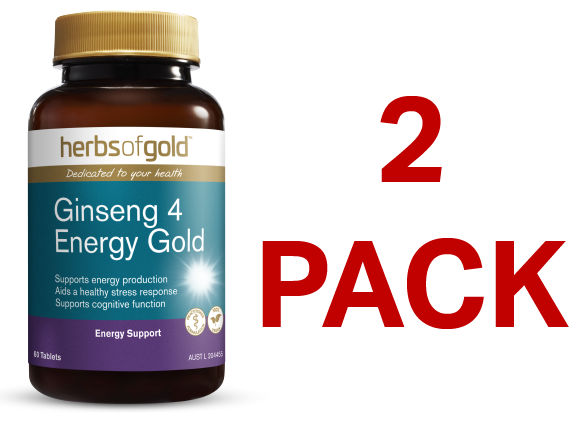 Herbs of Gold Ginseng 4 Energy Gold 60 Tablets - 2 Pack