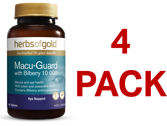 Herbs of Gold Macu-Guard with Bilberry 10,000 60 Capsules - 4 Pack