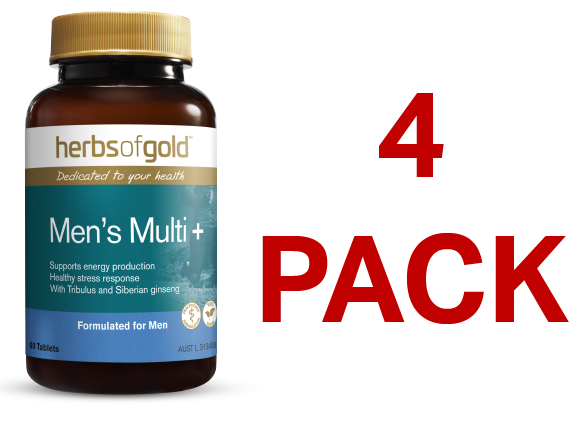 Herbs of Gold Men's Multi+ 60 Tablets - 4 Pack