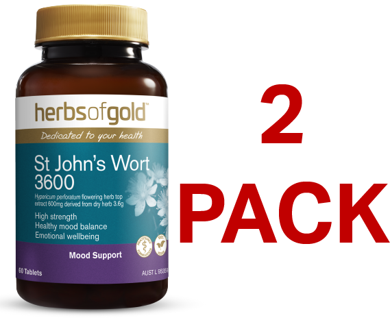 Herbs of Gold St John's Wort 3600 60 Tablets - 2 Pack