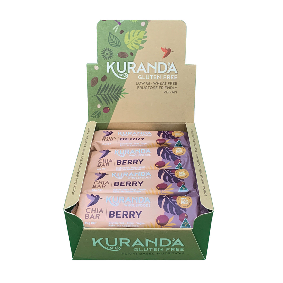 Kuranda - Gluten Free Chia Bars Chia and Cranberry 40g