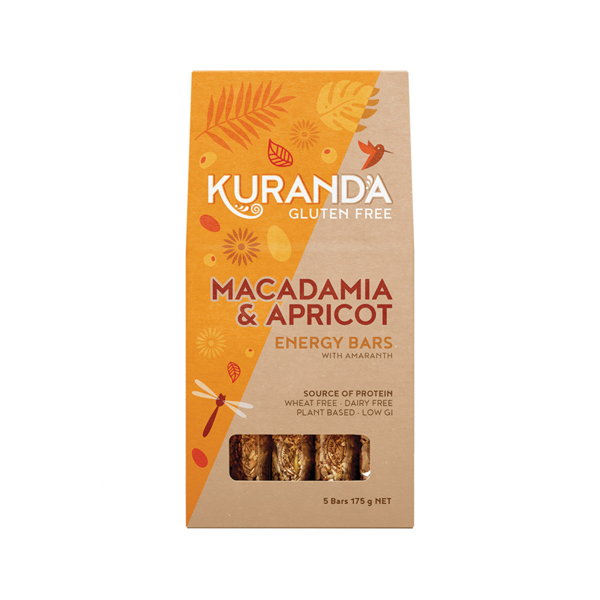 Kuranda - Gluten                Free Energy Bars Macadamia and Apricot 35g x 5Pk