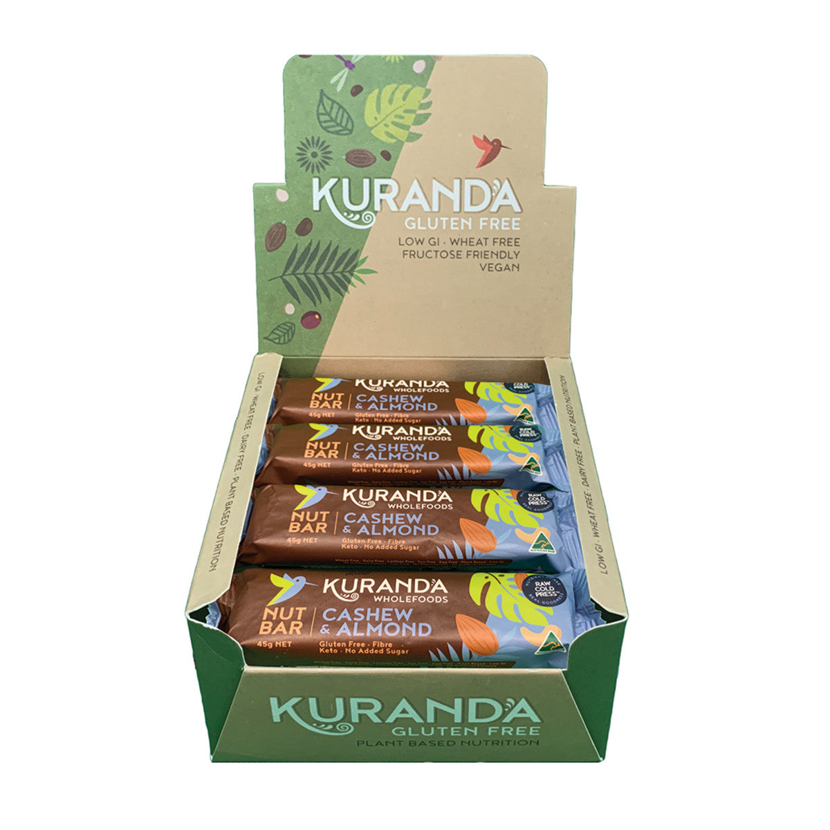 Kuranda - Gluten Free Nut Bars Cashew and Almond 45g