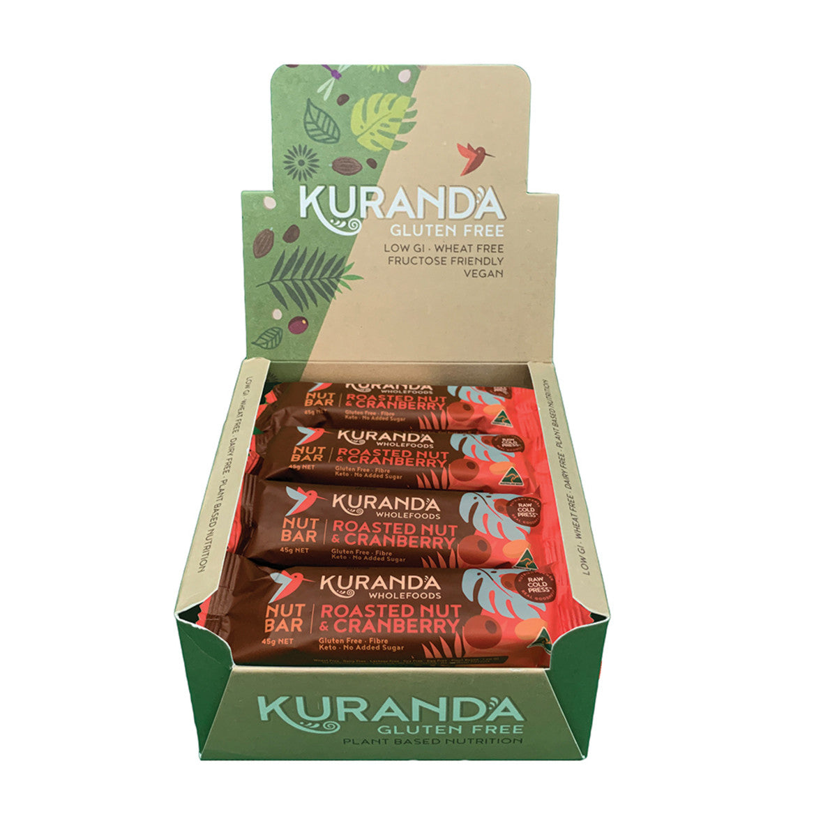 Kuranda - Gluten Free Nut Bars Roasted Nut Cranberry 45g