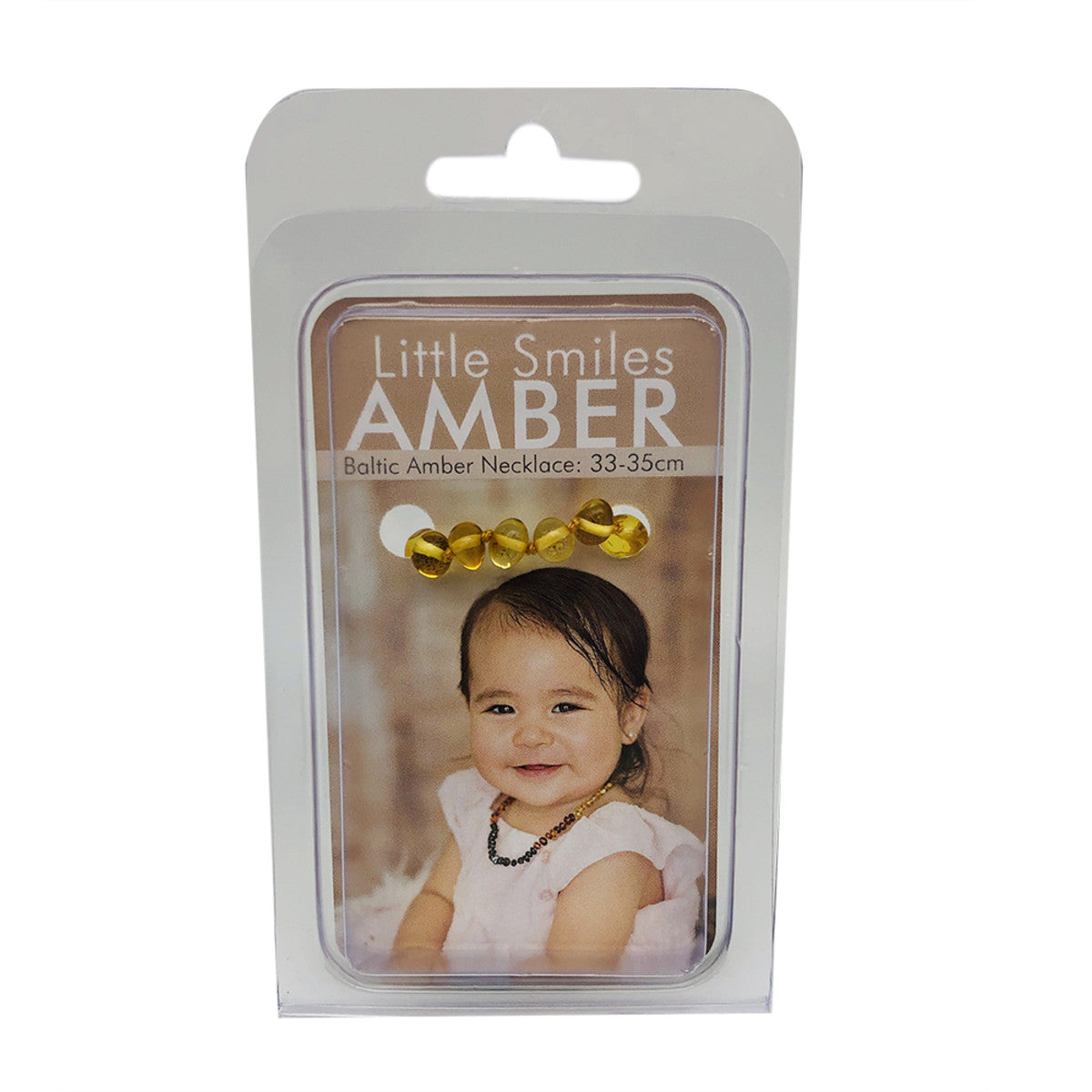 Little Smiles Amber Baby Necklace Teeth (33 35cm) Yellow