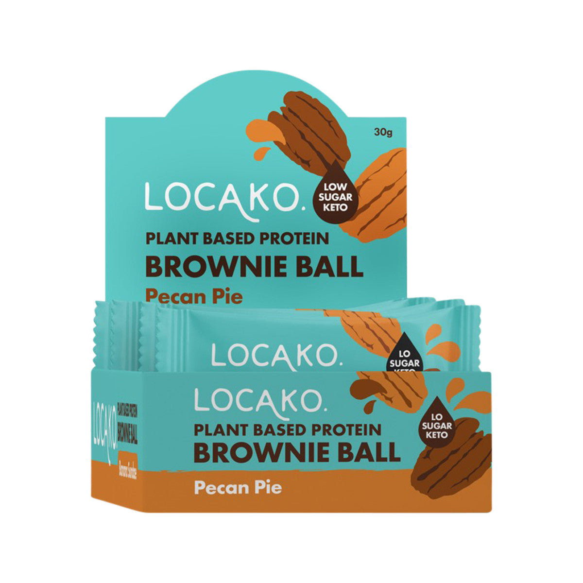 Locako Brown Ball Plant Based Prot Pecan Pie 30g x 10 Disp