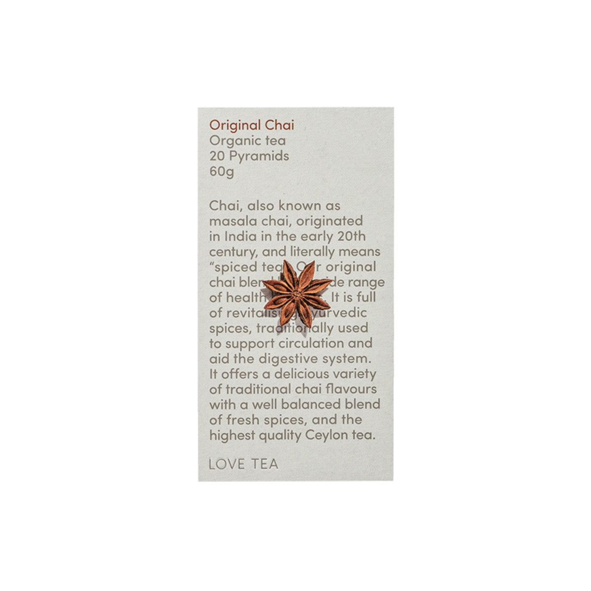 Love Tea - Organic Original Chai Tea Bags