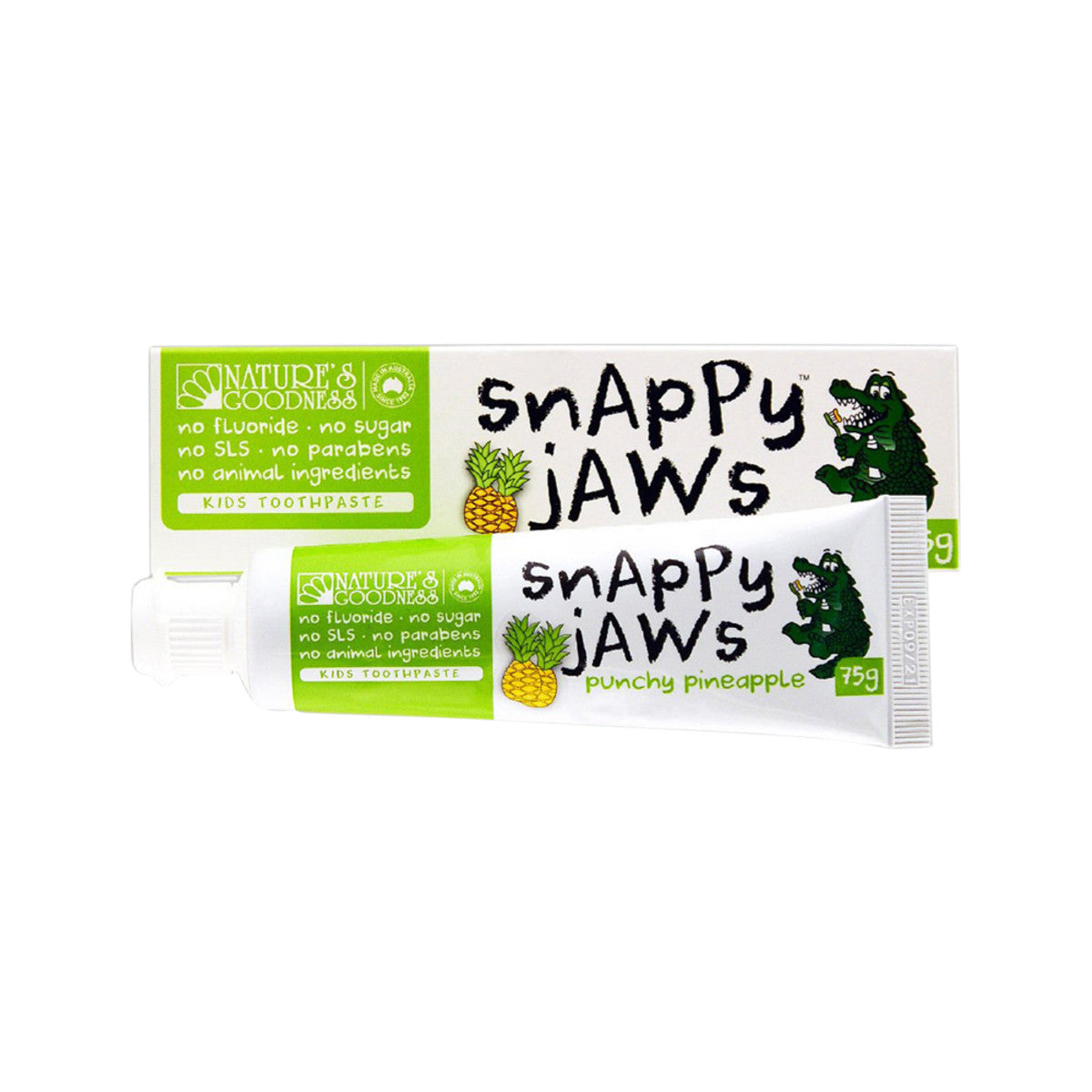Nat Goodness Snappy Jaws Toothpaste Punchy Pineapple 75g