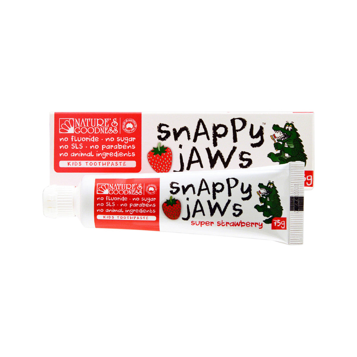 Nat Goodness Snappy Jaws Toothpaste Super Strawberry 75g