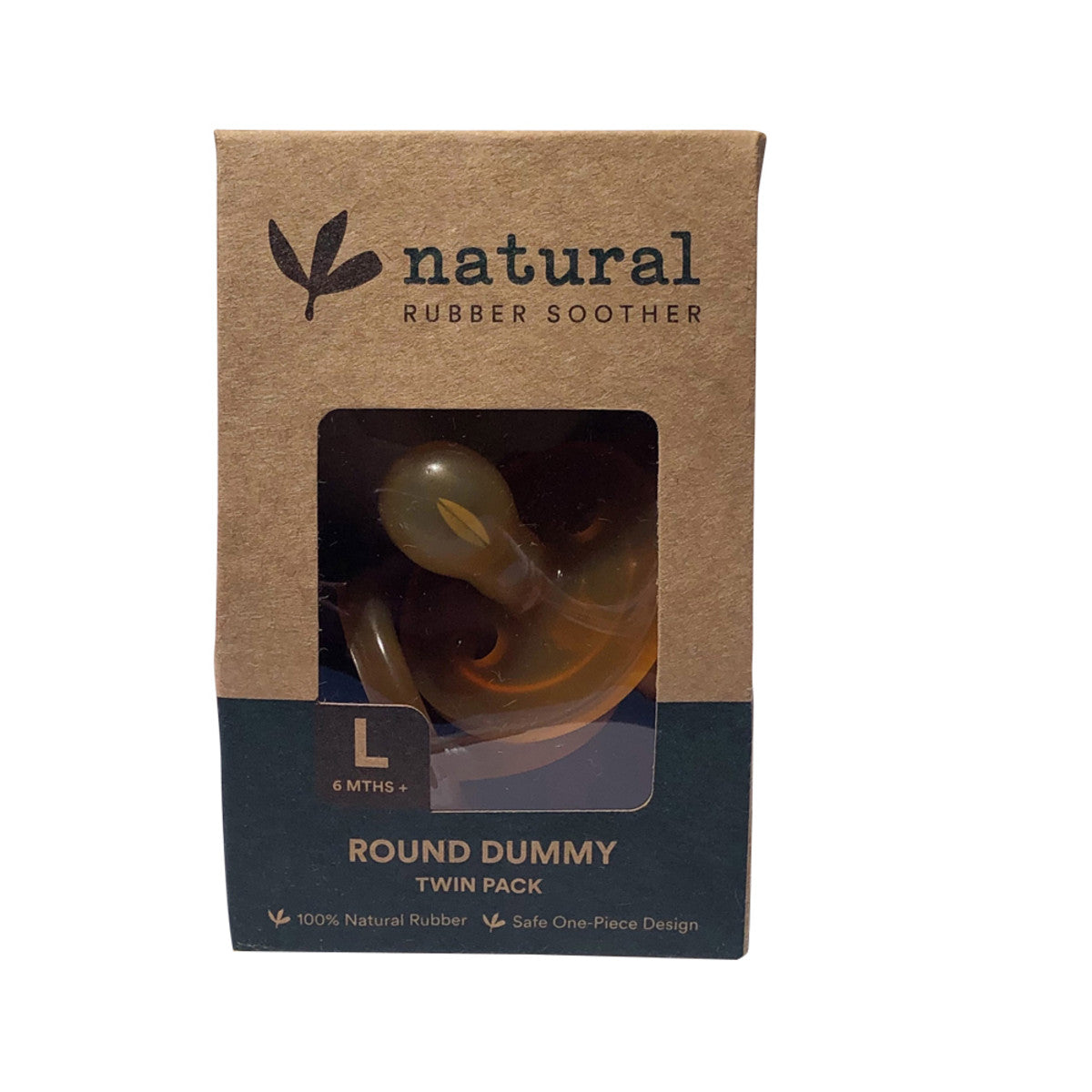 Natural Rubber Soother - Round Dummy Large (6+ Months) Twin