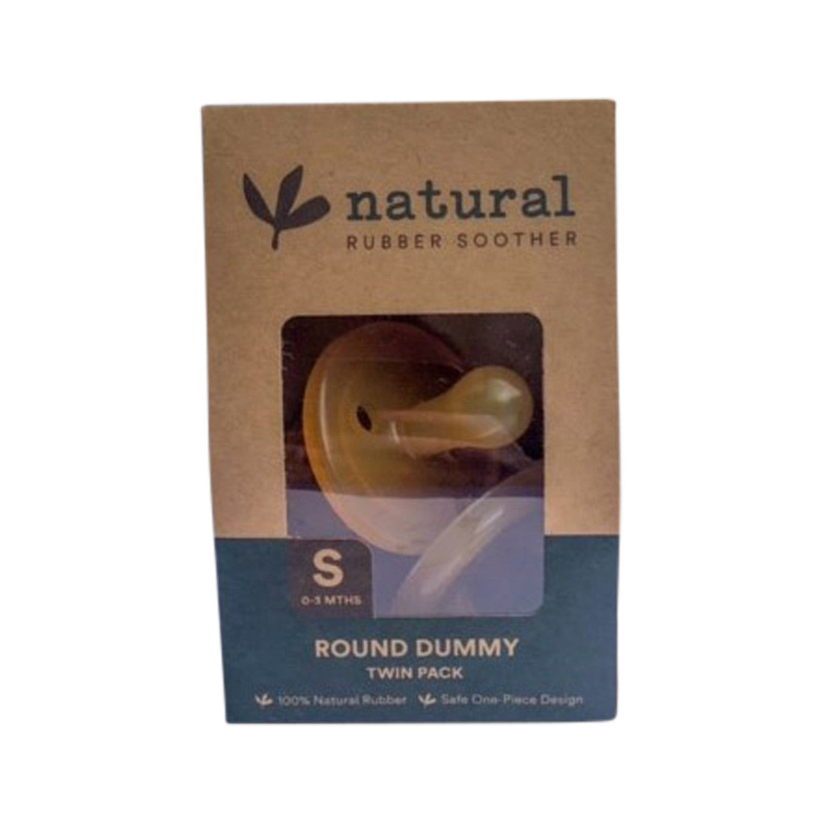 Natural Rubber Soother - Round Dummy Small (0-3 Months) Twin