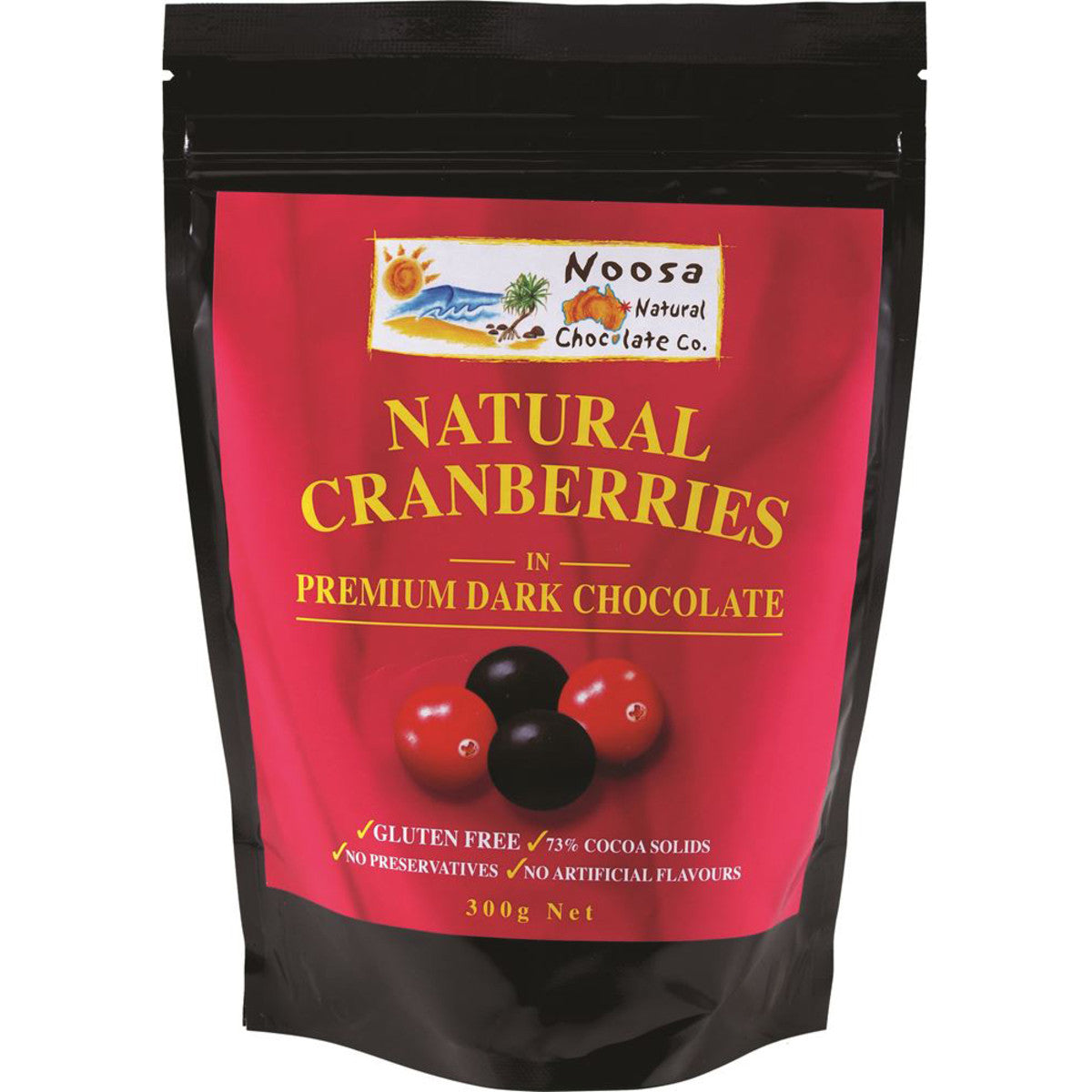 Noosa Natural Cranberries Dark Chocolate 300g