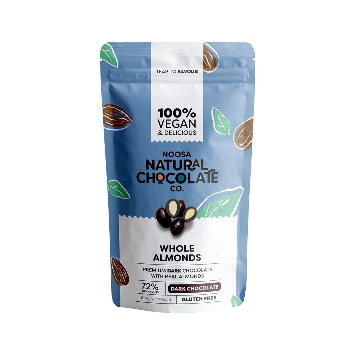 Noosa Natural Dark Chocolate Whole Almonds 100g
