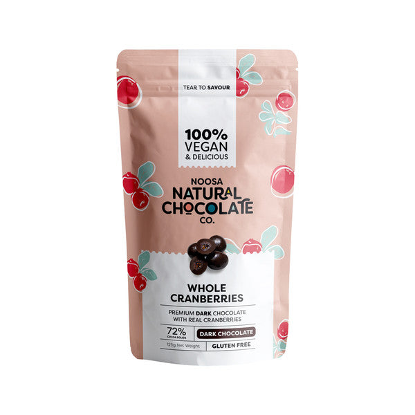 Noosa Natural Dark Chocolate Whole Cranberries 100g
