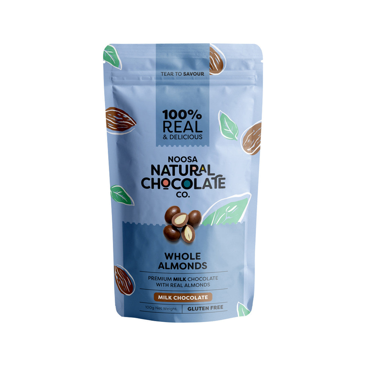 Noosa Natural Milk Chocolate Whole Almonds 100g