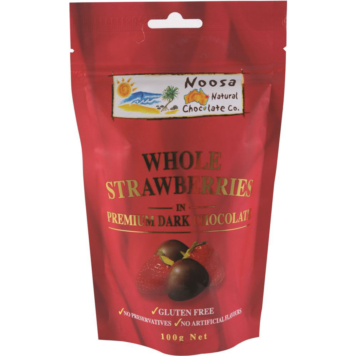 Noosa Natural Strawberries Dark Chocolate 100g