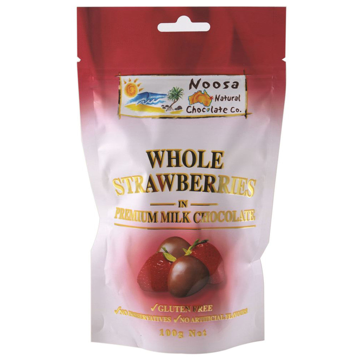 Noosa Natural Strawberries Milk Chocolate 100g