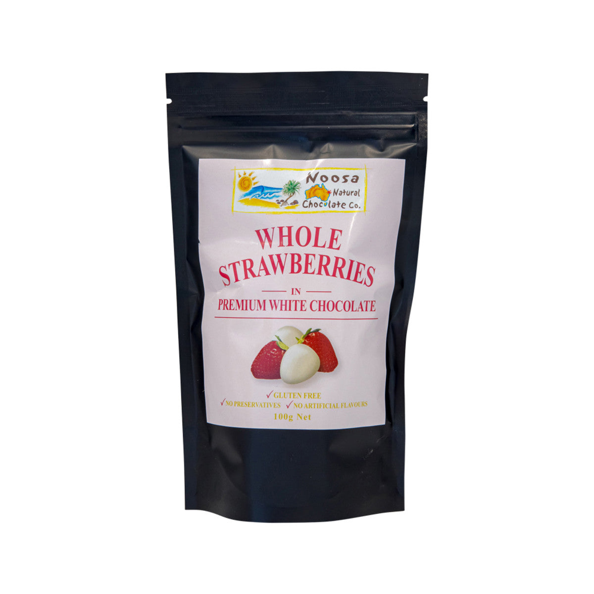 Noosa Natural Strawberries White Chocolate 100g