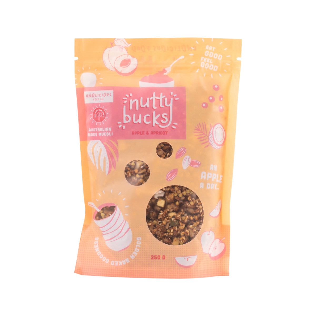 Onolicious Food Nutty Bucks Muesli Apple and Apricot 350g