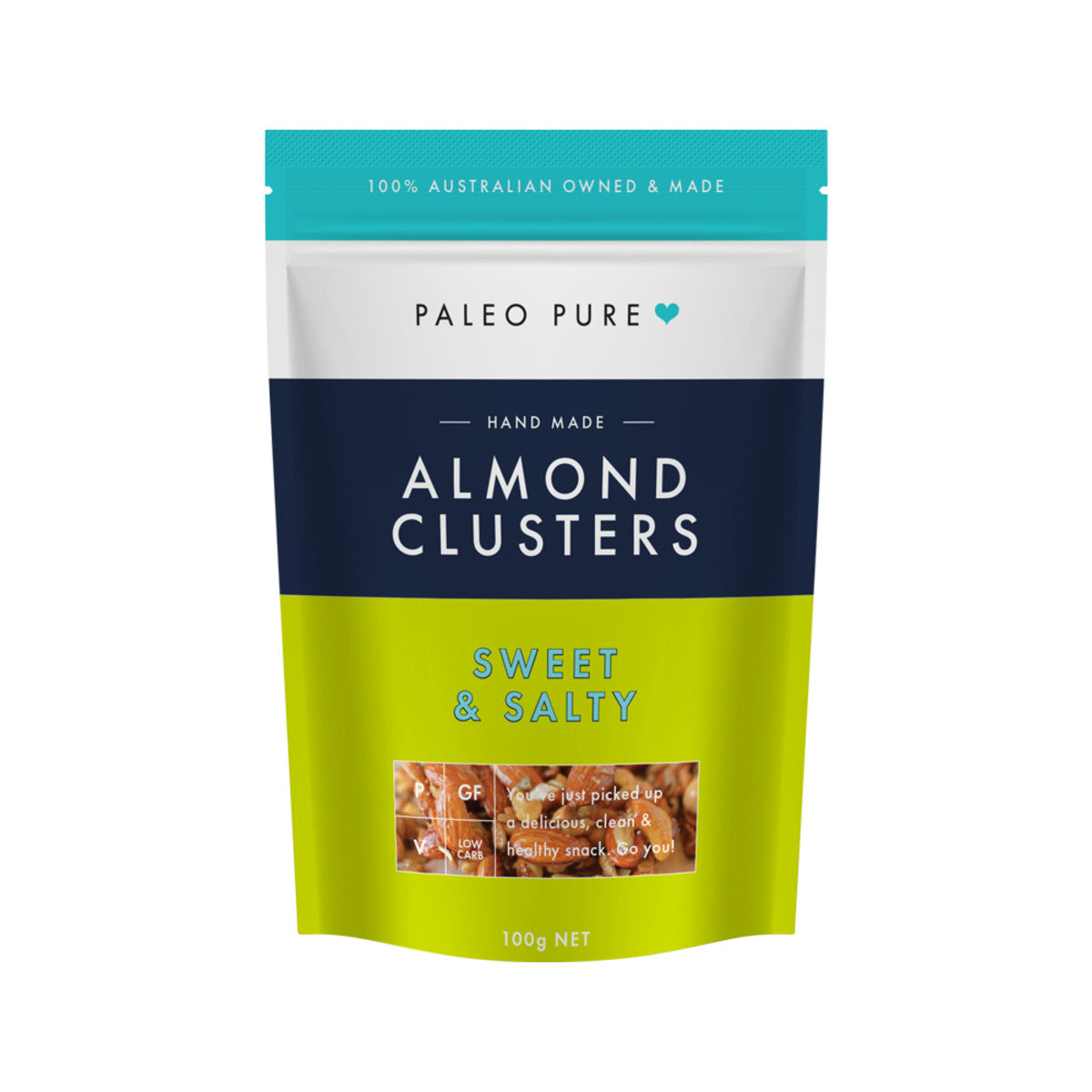 Paleo Pure Almond Clusters Sweet and Salty 100g