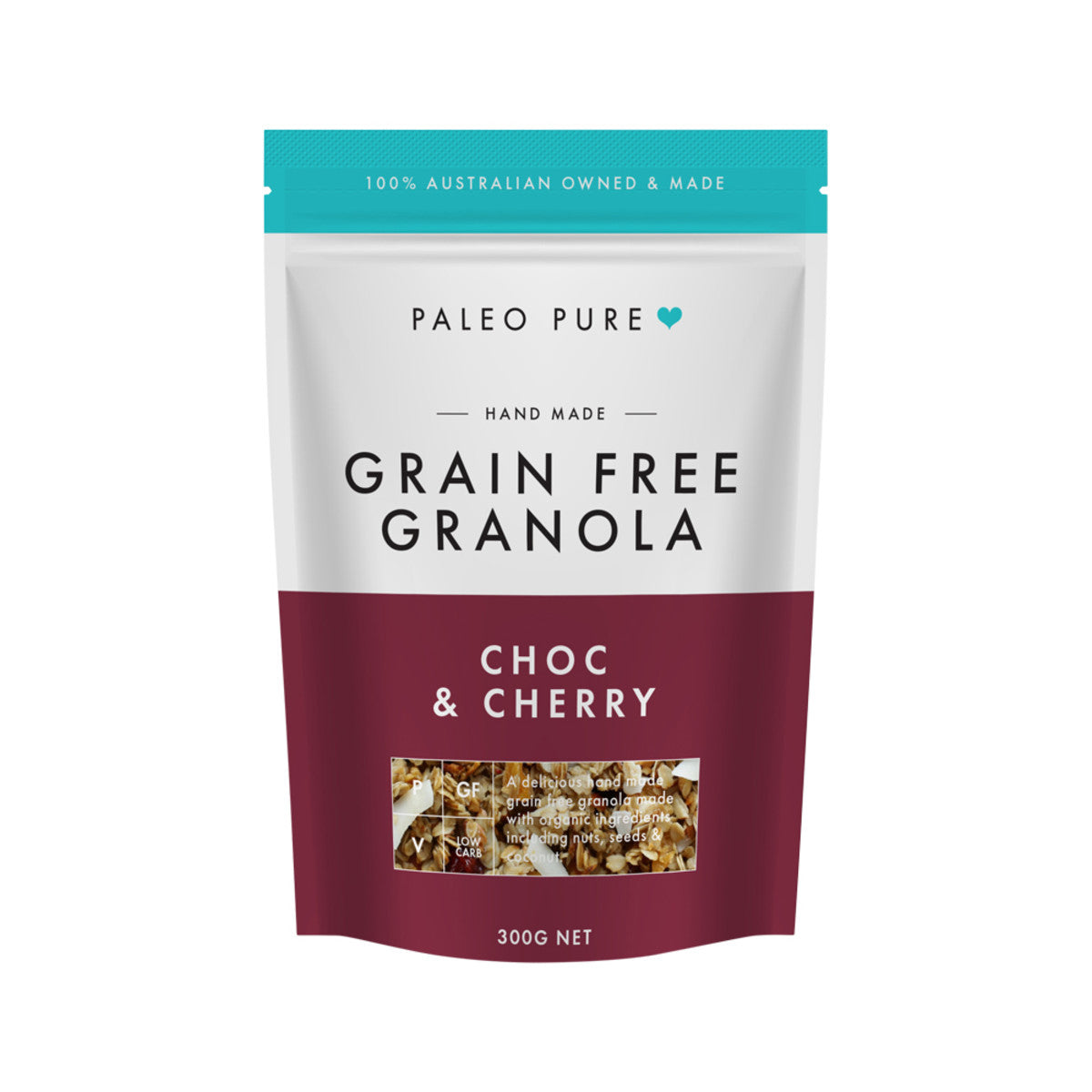 Paleo Pure Org Grain Free Granola Choc and Cherry 300g