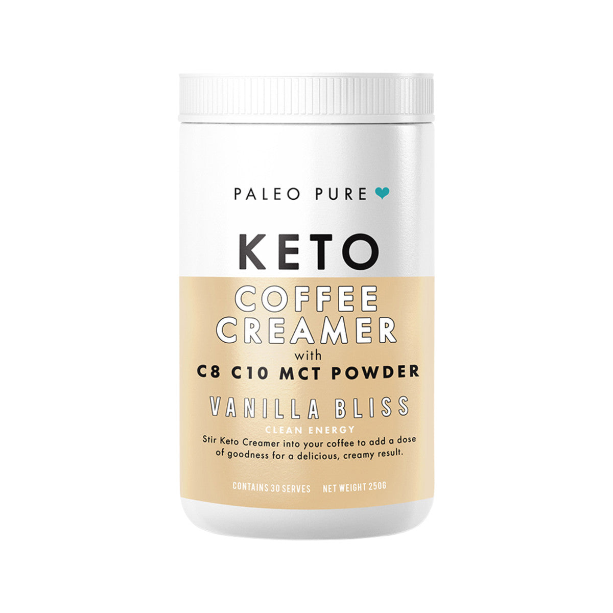 Paleo Pure Keto Coffee Creamer w MCT Pwd Vanilla Bliss 250g